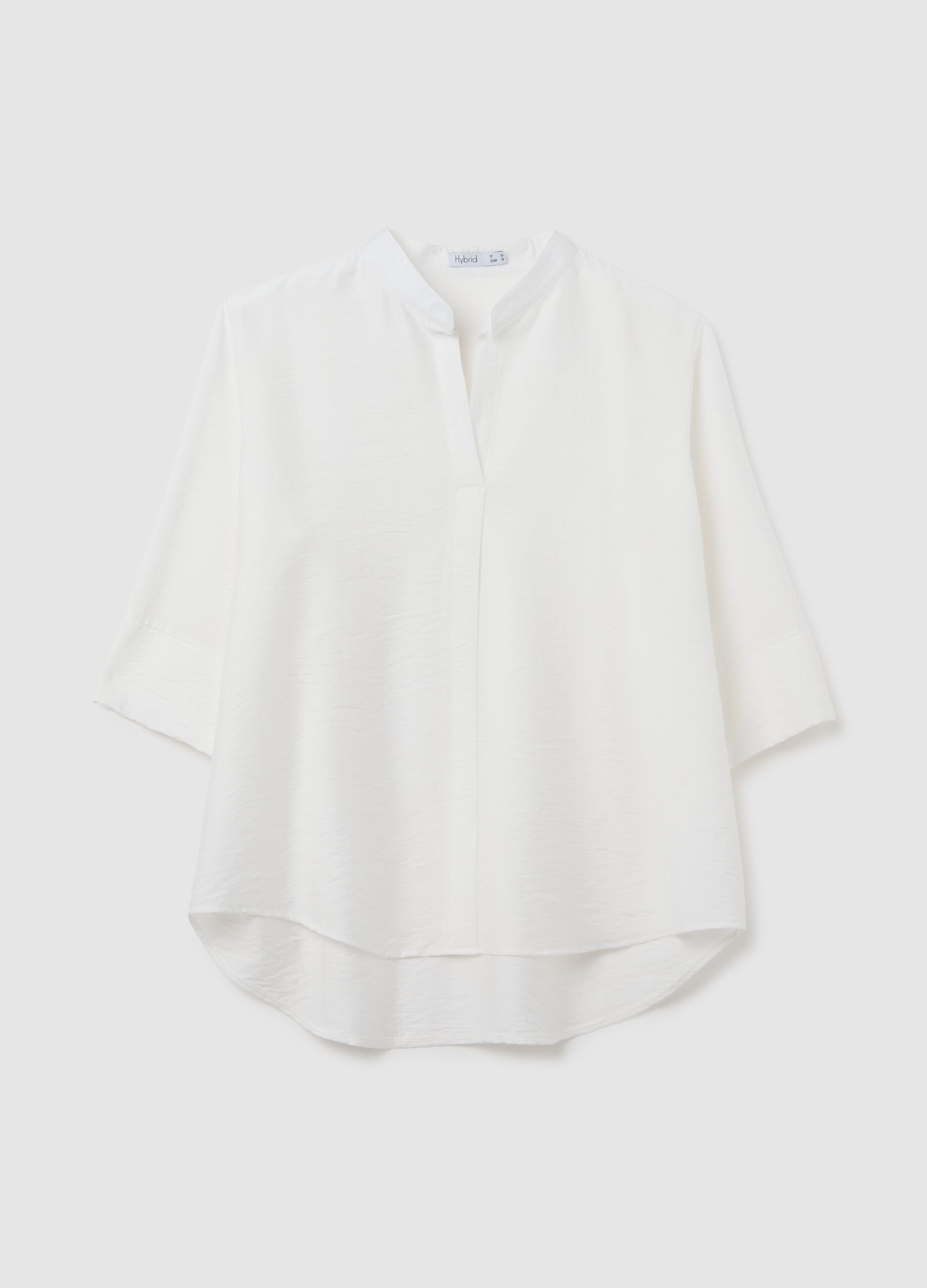 Women's white viscose blend shirt regular fit