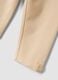 Beige stretch organic cotton leggings with bows for baby girl_2