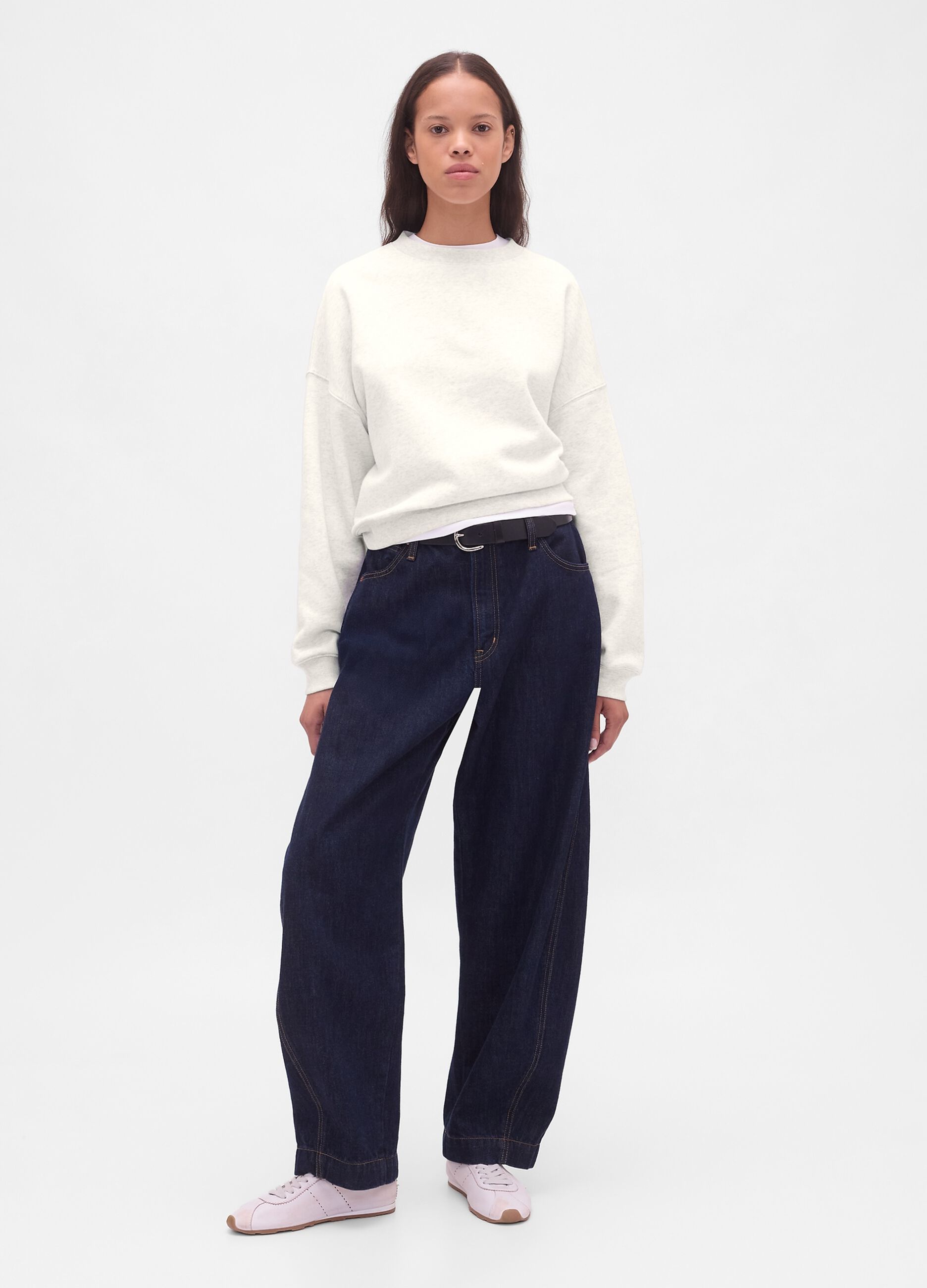 Felpa bianca in misto cotone