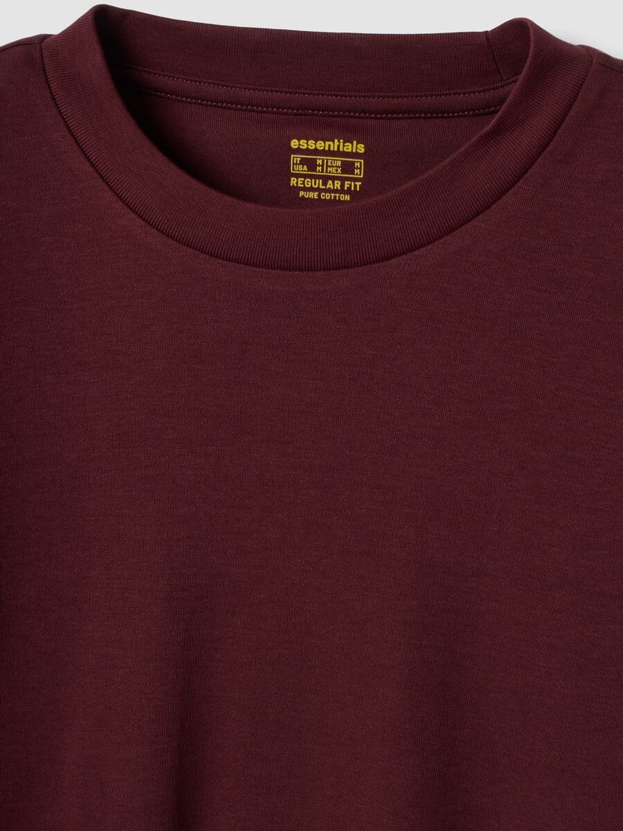 T-shirt viola in puro cotone con girocollo_1