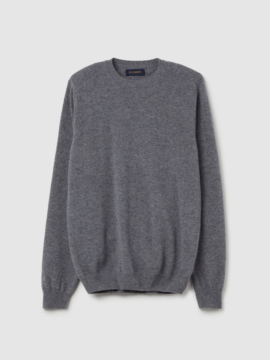 Mélange pullover with round neck in lambswool_4