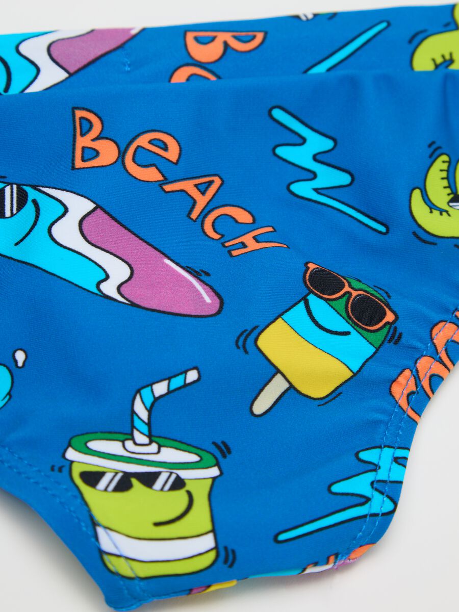 Boys’ swim briefs in stretch blue fabric_3