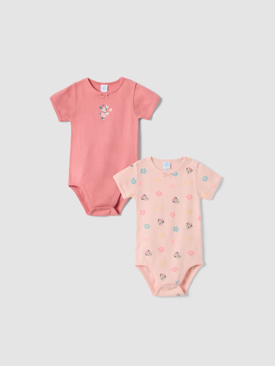 2-pack of pink organic cotton Minnie bodysuits_0