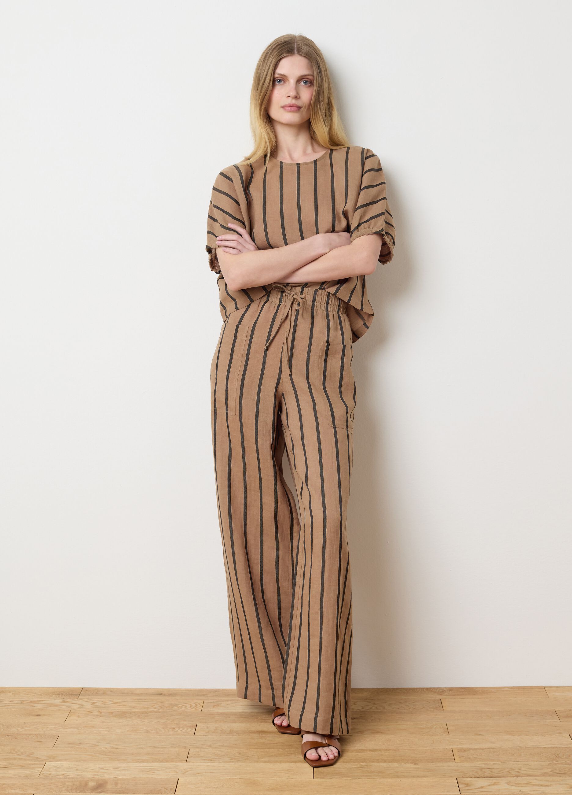 Brown striped blouse