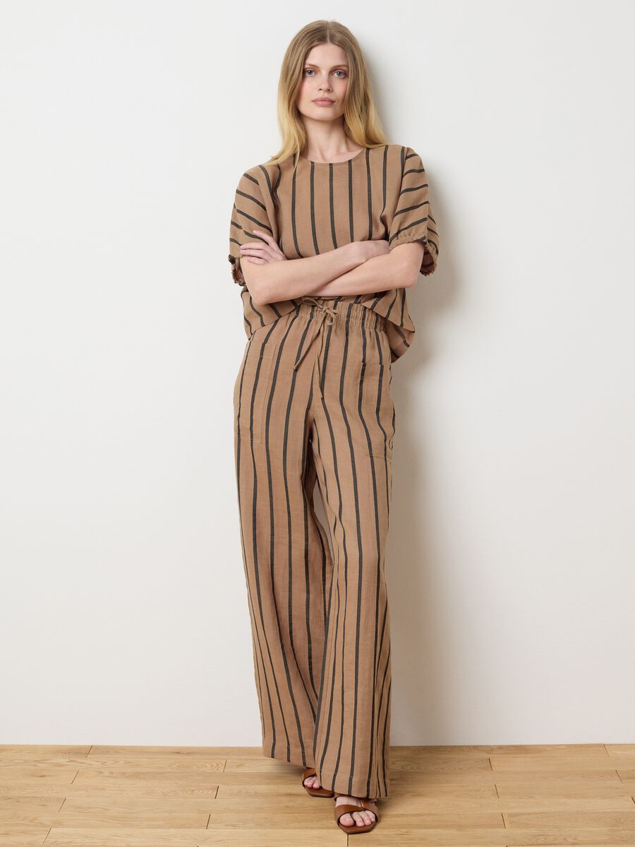 Brown striped blouse_1