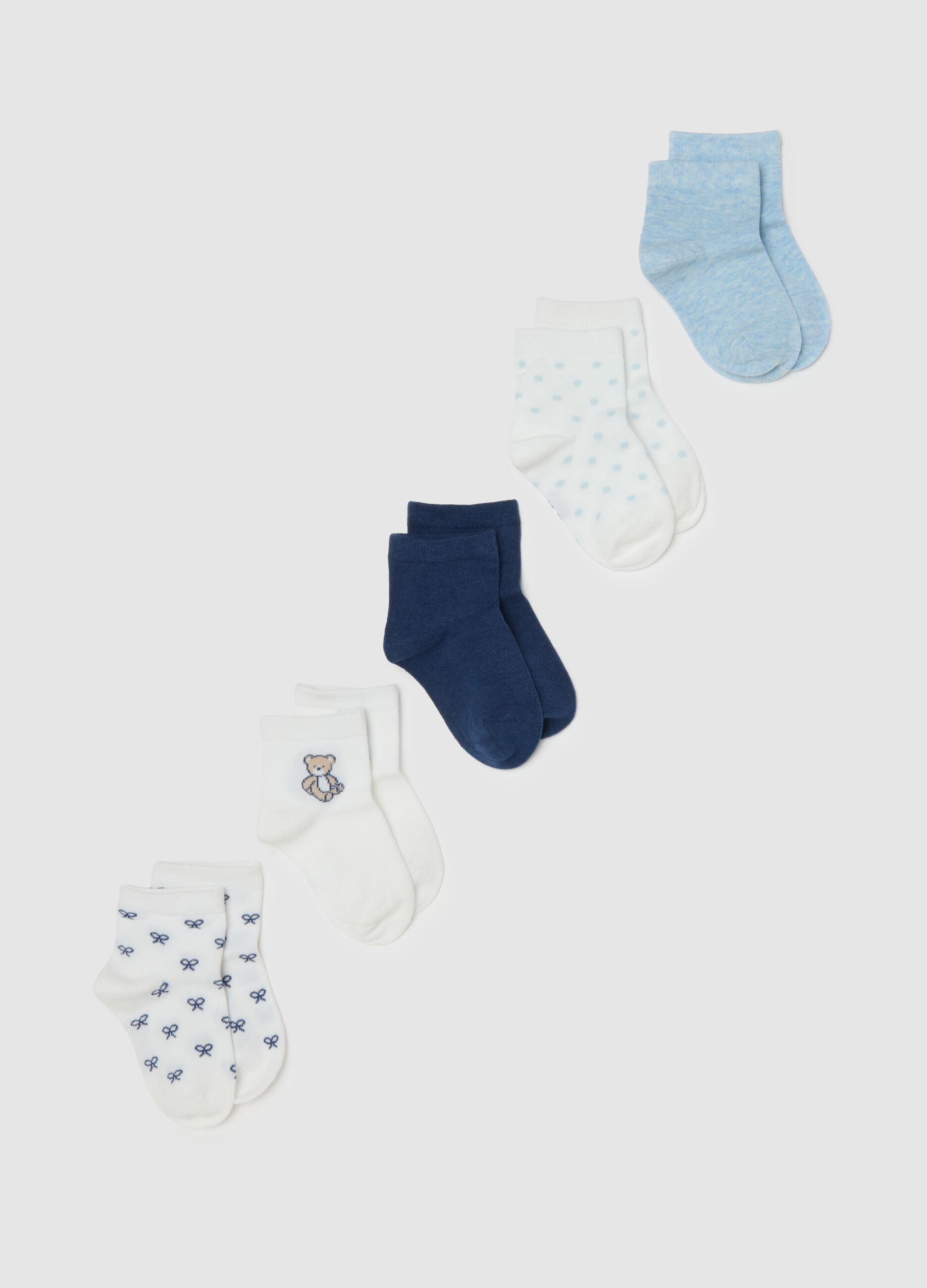 Multipack of short, colourful cotton blend socks for girls