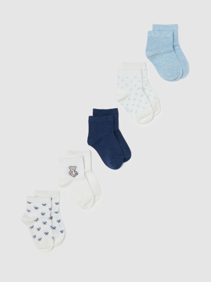 Multipack of short, colourful cotton blend socks for girls_0