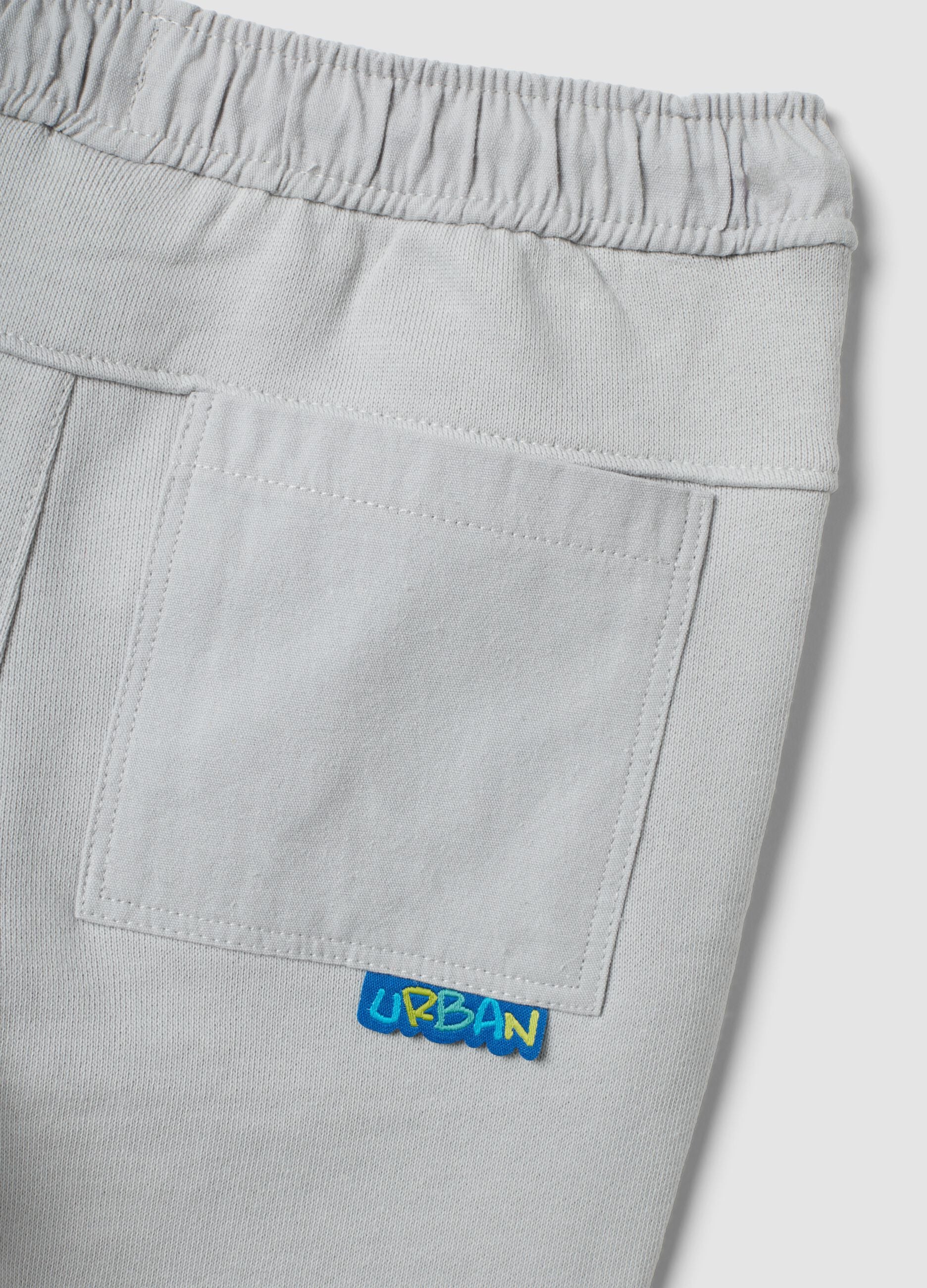 Pantaloni jogger over fit grigi in puro cotone per bimbo