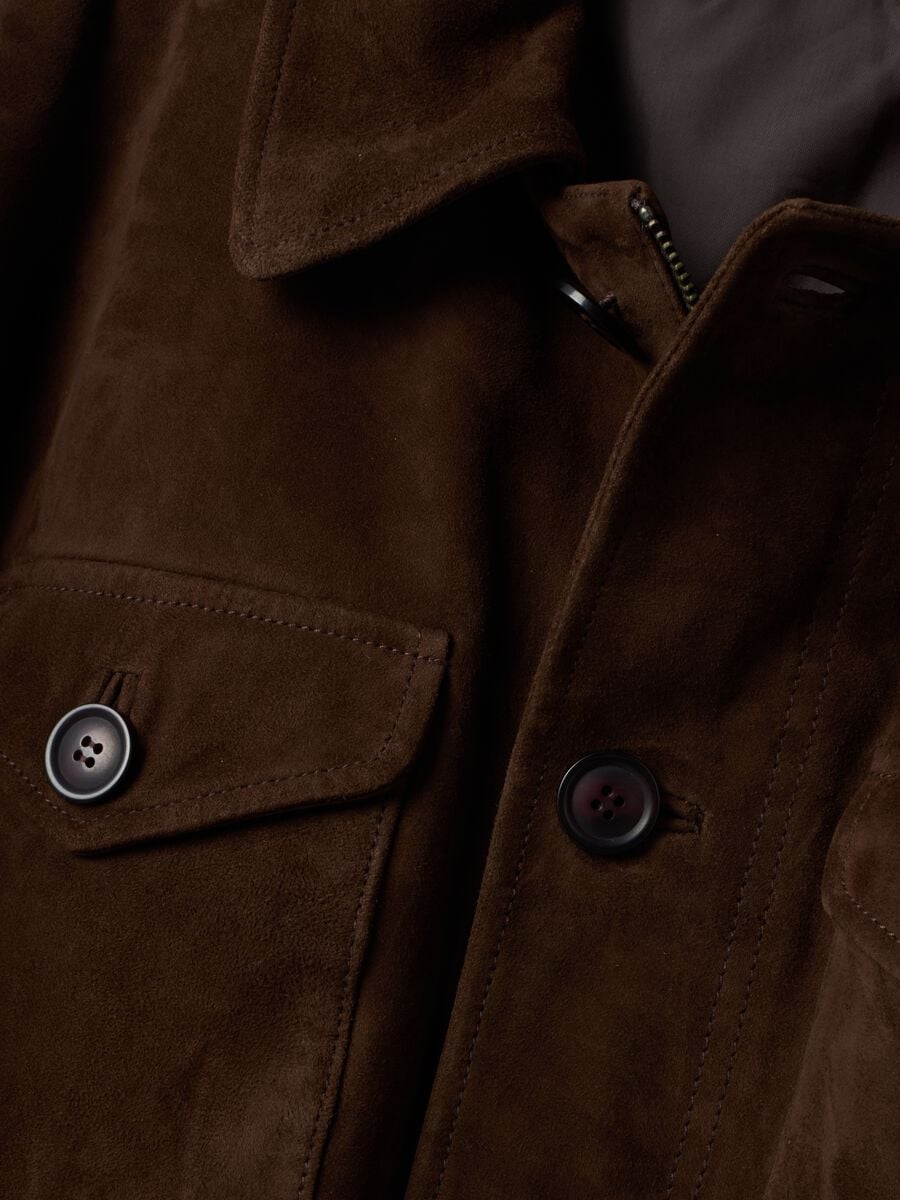 Giacca imbottita marrone in vera pelle_6