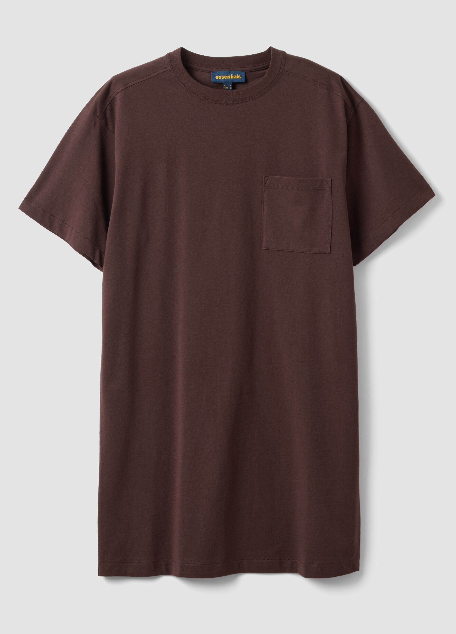 Brown pure cotton relaxed-fit dress