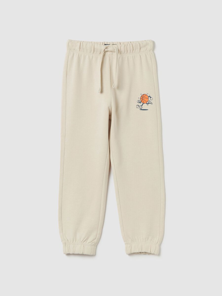 French Terry joggers with drawstring and print_0