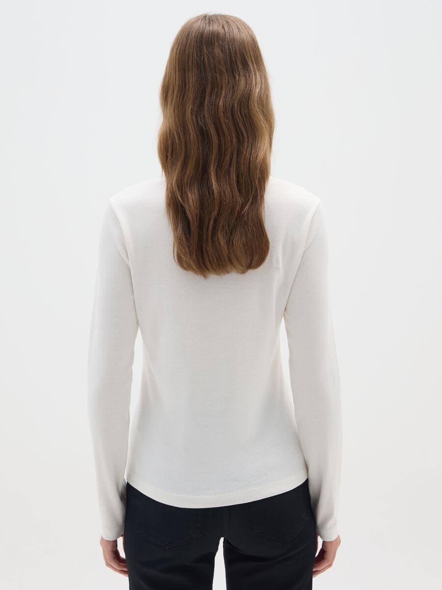 Pure cotton white regular fit T-shirt_2