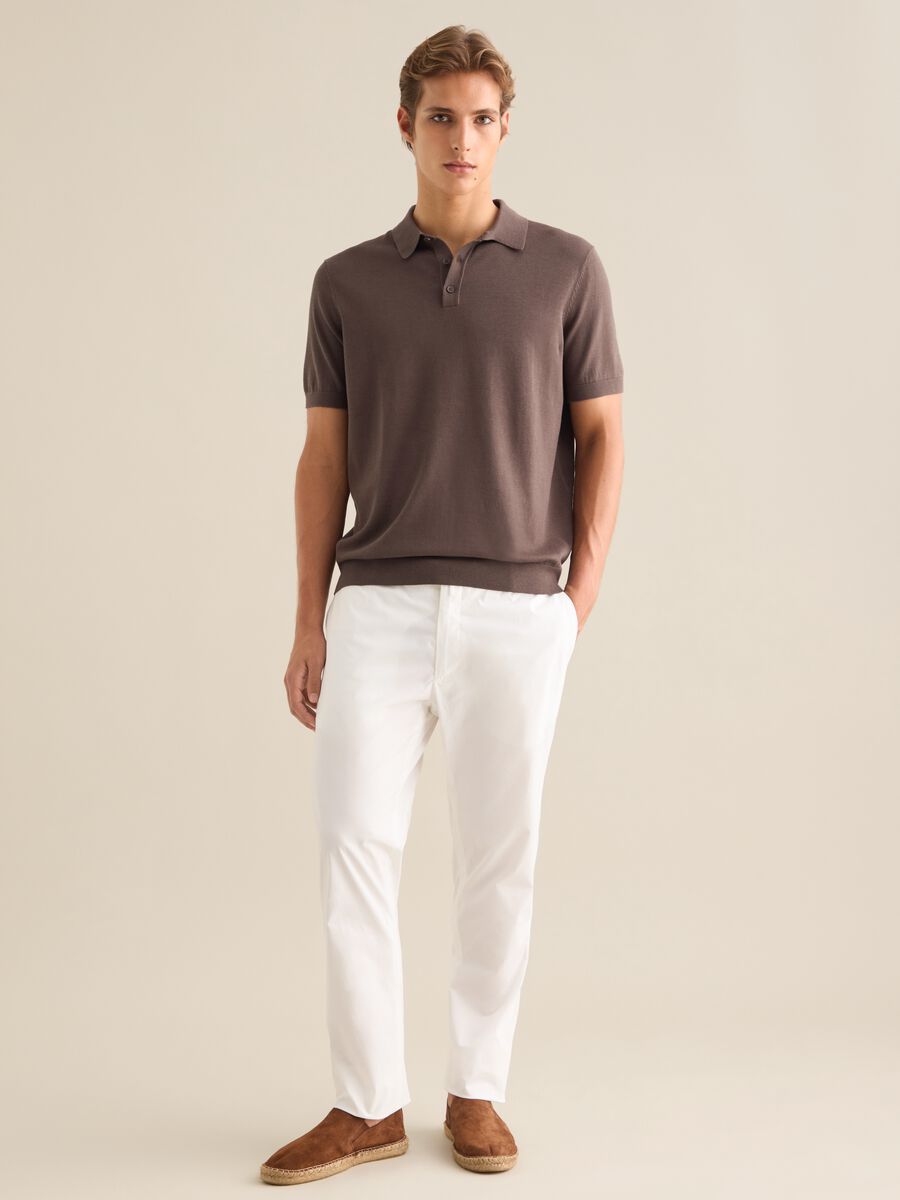 Men's Brown Cotton Blend Polo Regular Fit_1