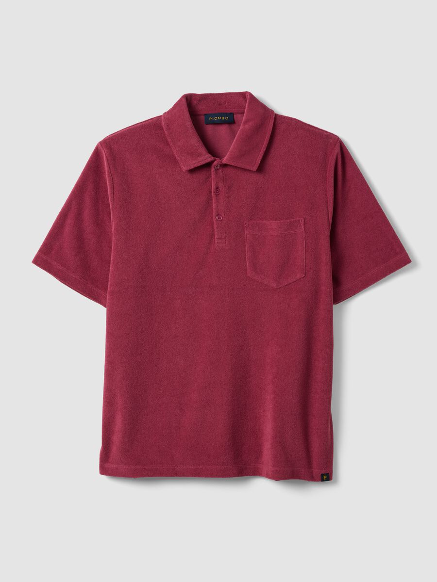 Polo rosa in misto cotone regular fit con taschino_4
