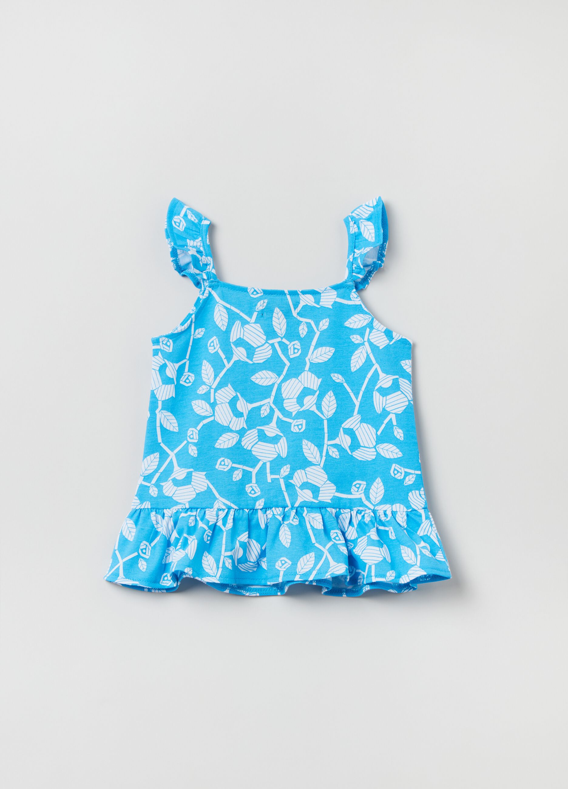 Tank top con stampa e volant_1