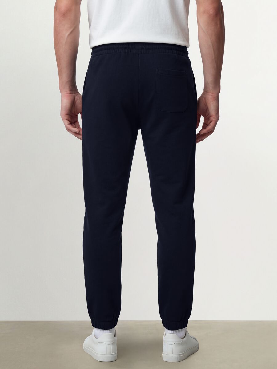 Pantaloni jogger blu in misto cotone regular fit_3