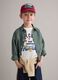 Green pure linen kids&rsquo; shirt with an oversized fit_1