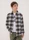 Brown checked pure cotton shirt_1