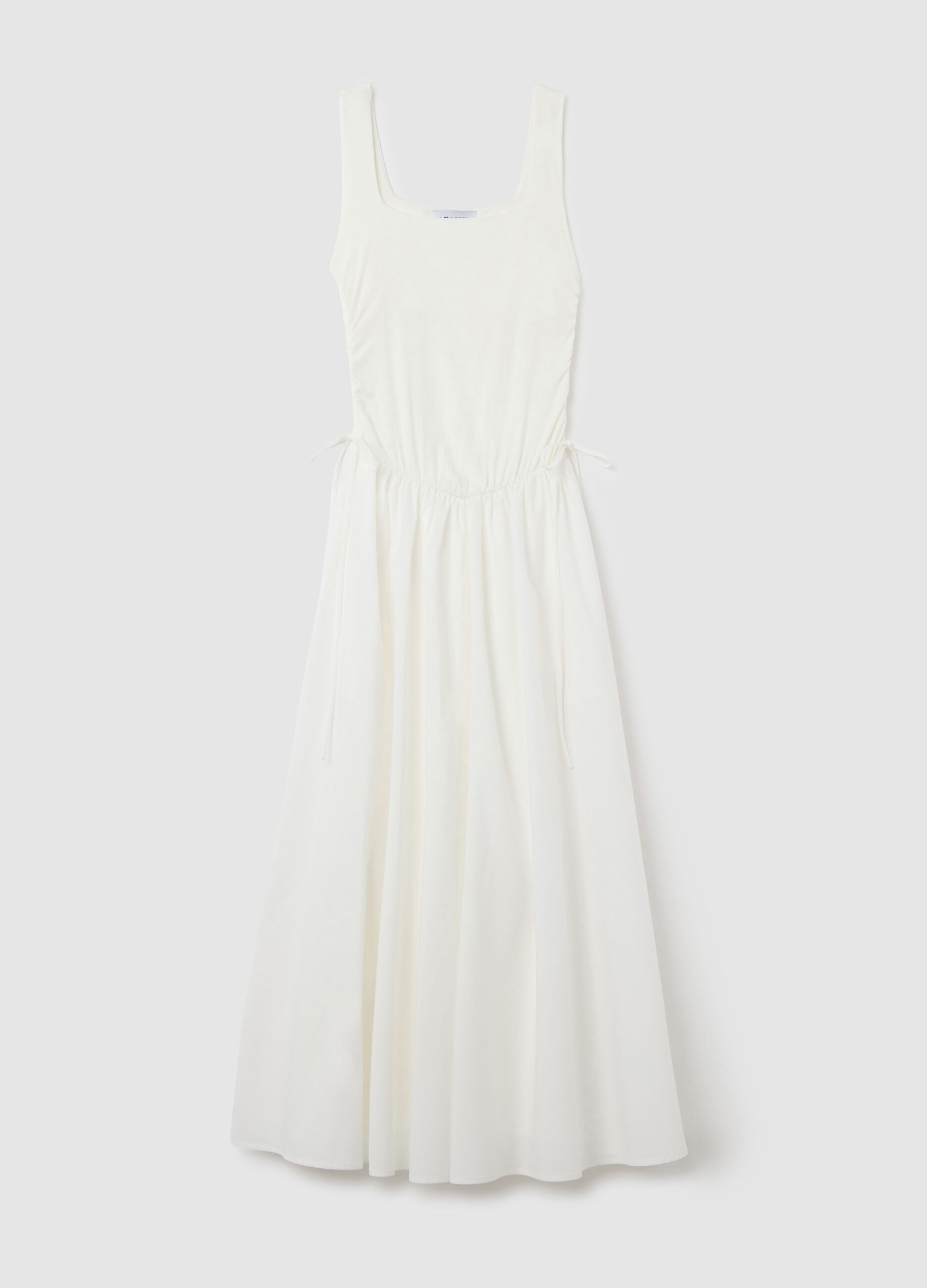 Abito lungo da donna in viscosa elasticizzata bianco regular fit