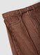 Brown striped wide-leg trousers in pure cotton_1