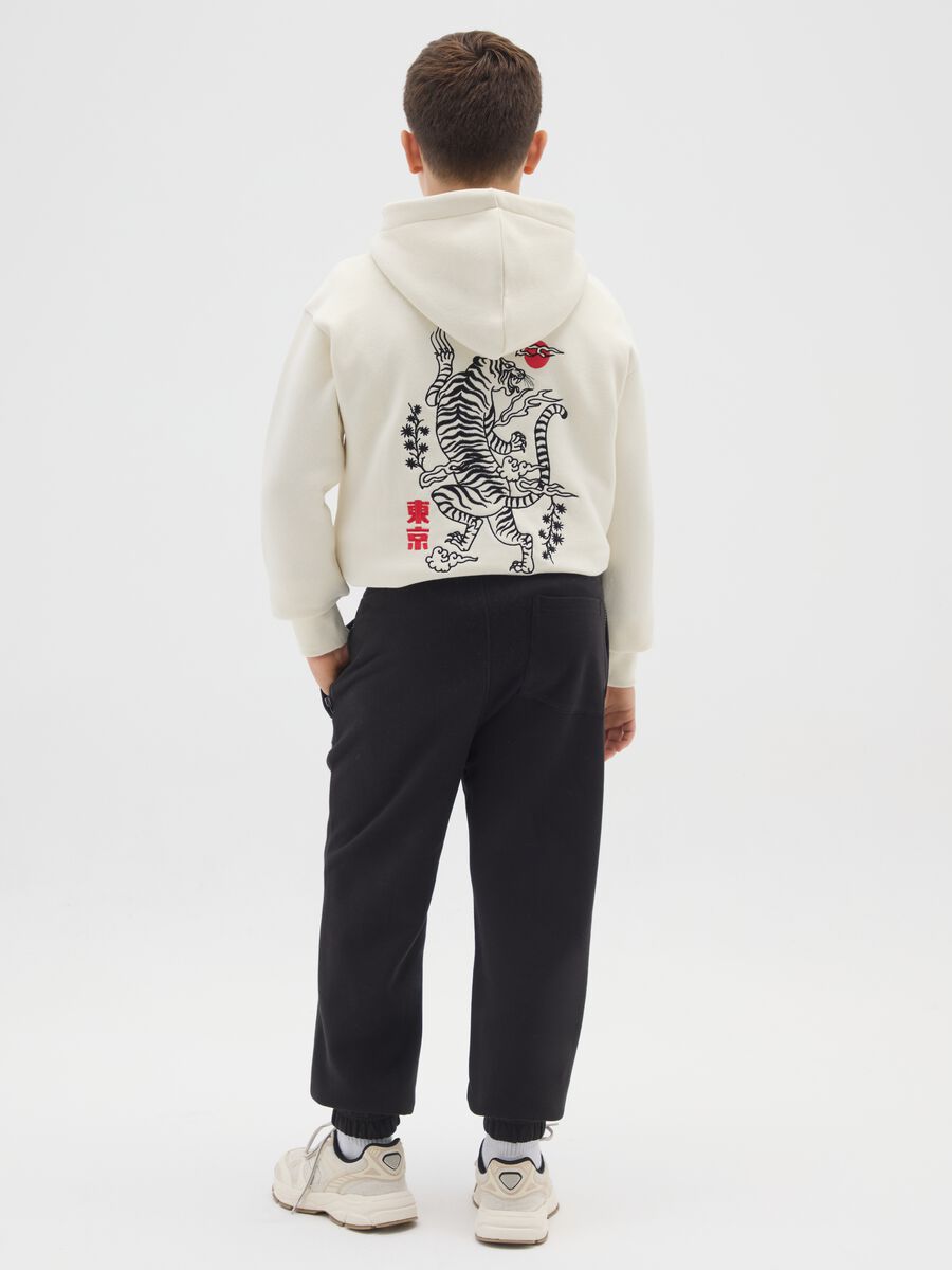 Boy's pure cotton black oversized jogger trousers_1