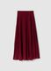 Regular fit red pleated long skirt_4