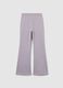 Girl's purple flare trousers in pure cotton with regular waist_4
