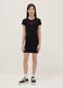 Elasticated Cotton Black Fitted Dress for Girls with Star_0