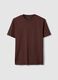 Brown pure cotton crew neck t-shirt relaxed fit_4