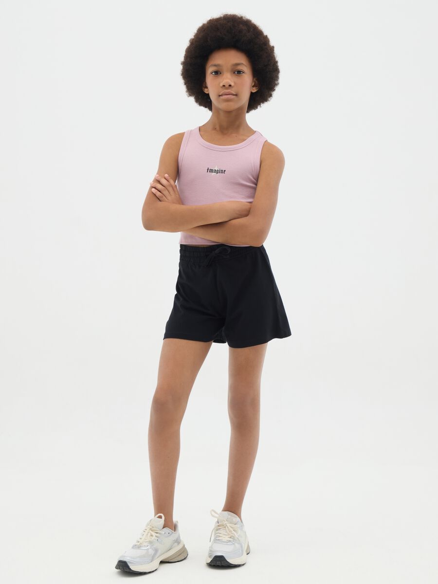 Shorts in cotone con coulisse _0