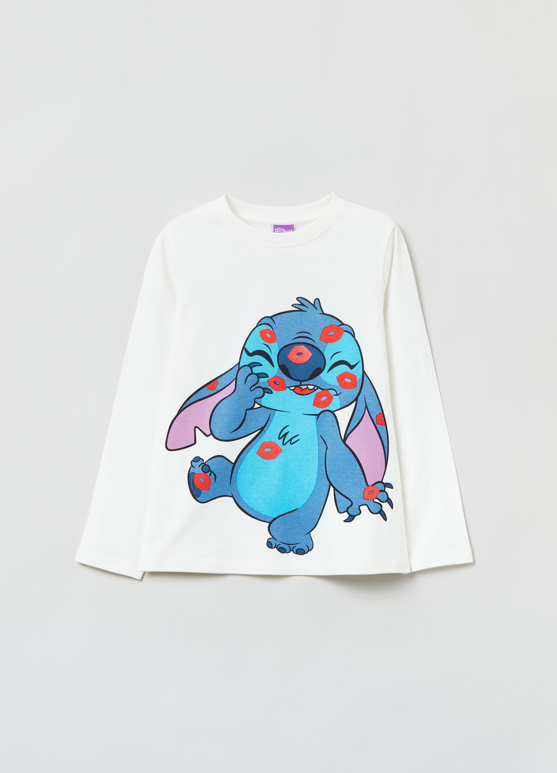 T-shirt in cotone con stampa Disney Stitch_0