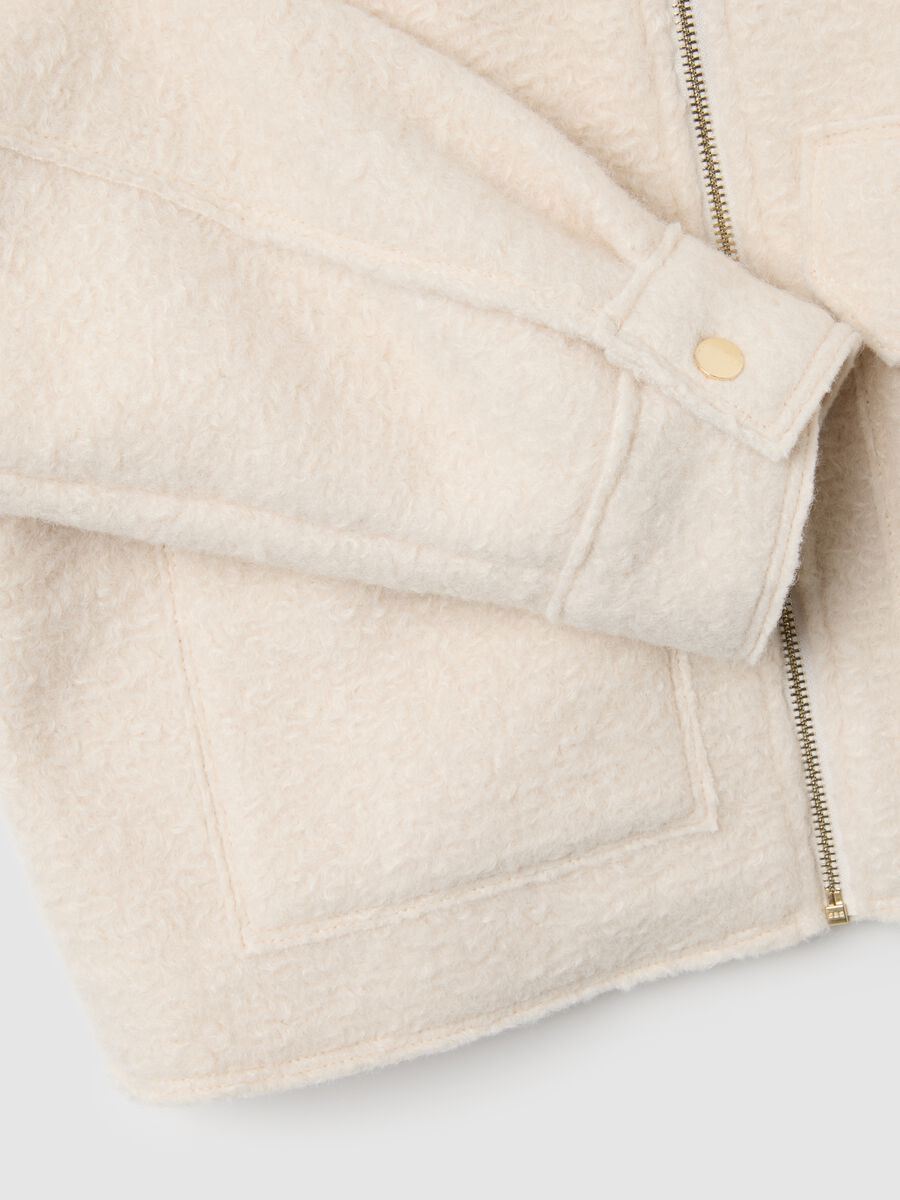 Giacca bianca regular fit con zip_5