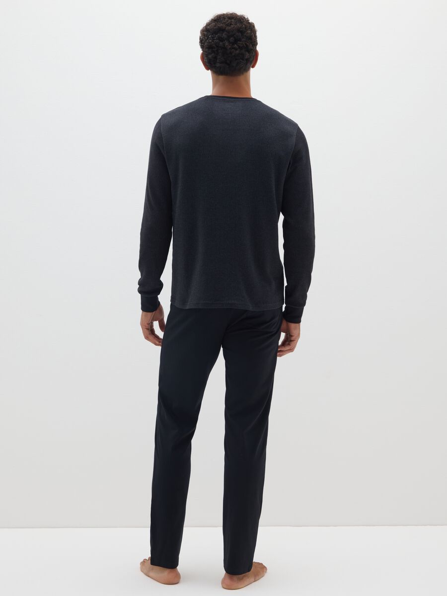 Pigiama in misto cotone nero regular fit_2