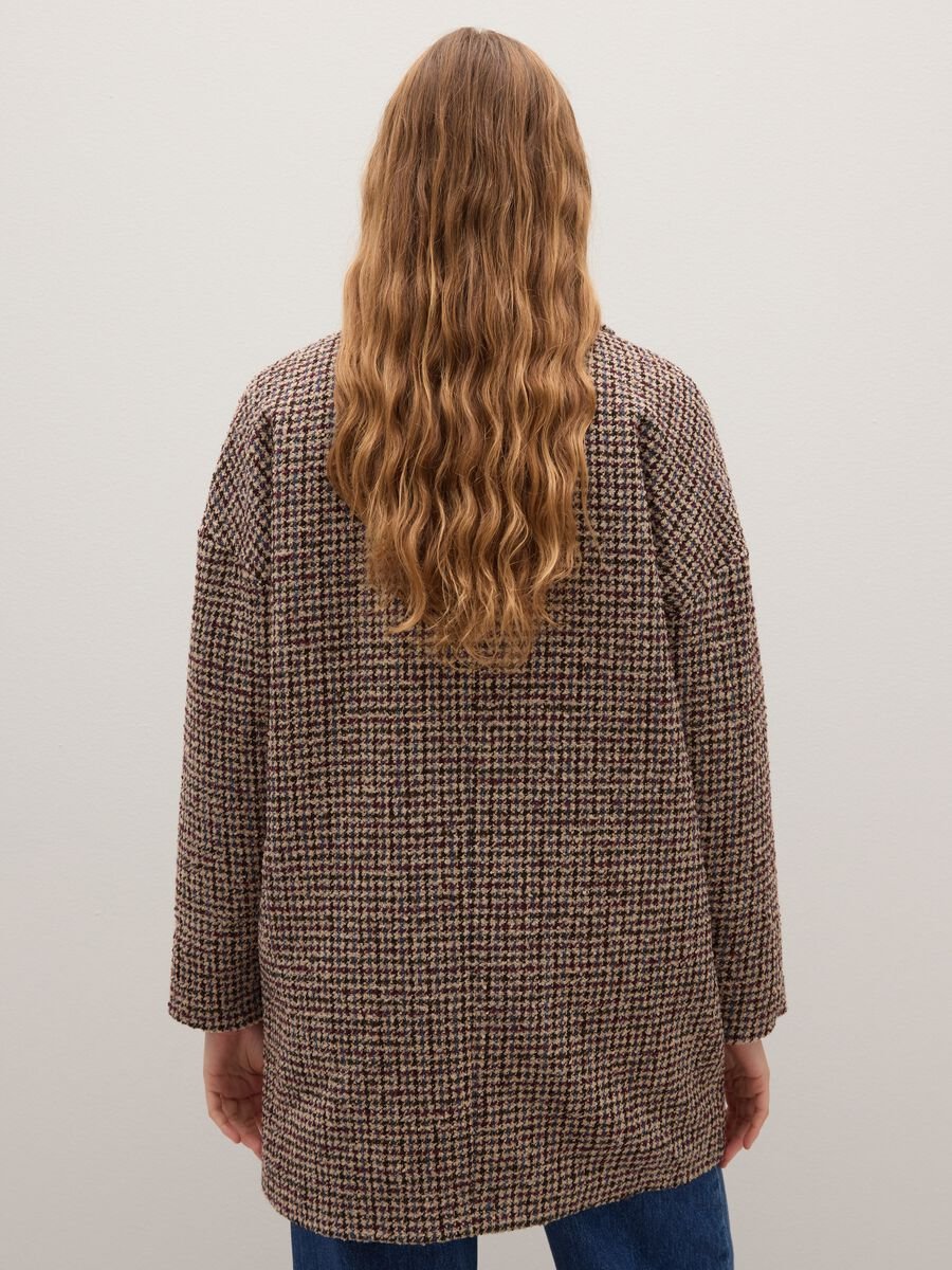 Multicolour check wool-blend oversized coat_3
