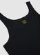Black pure cotton tank top, regular fit_1
