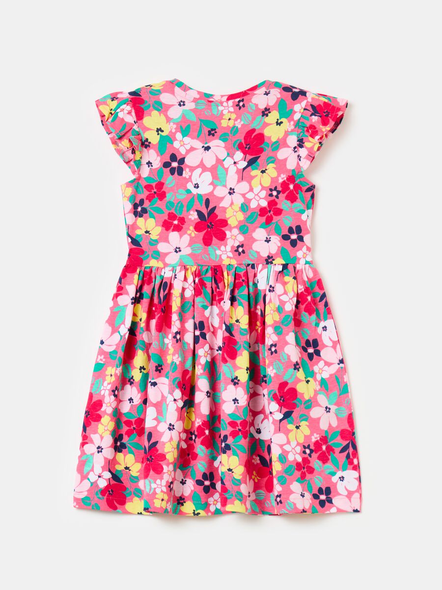 Short floral dress with flounce_1