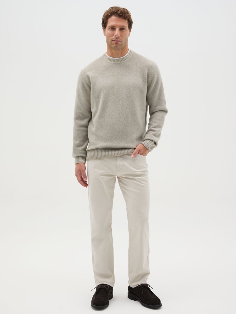 Regular fit blue-grey wool blend sweater_1