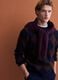 Blue and brown stretch wool jacquard jumper, regular fit_0