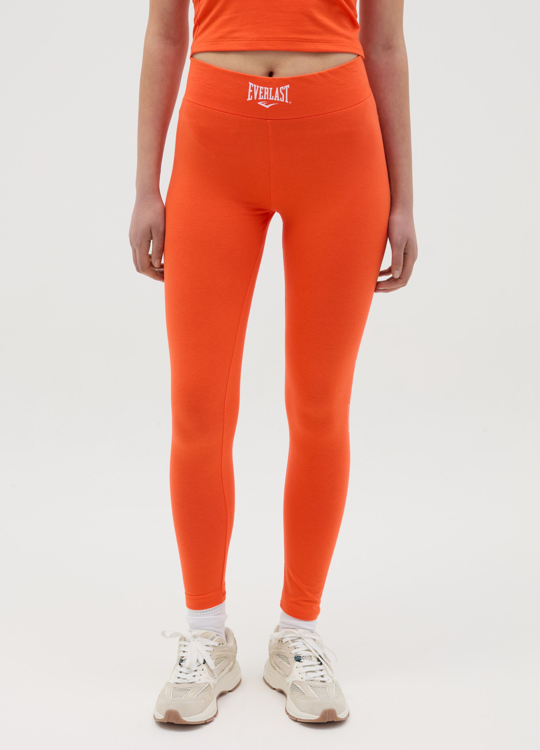 Leggings in cotone stretch con stampa