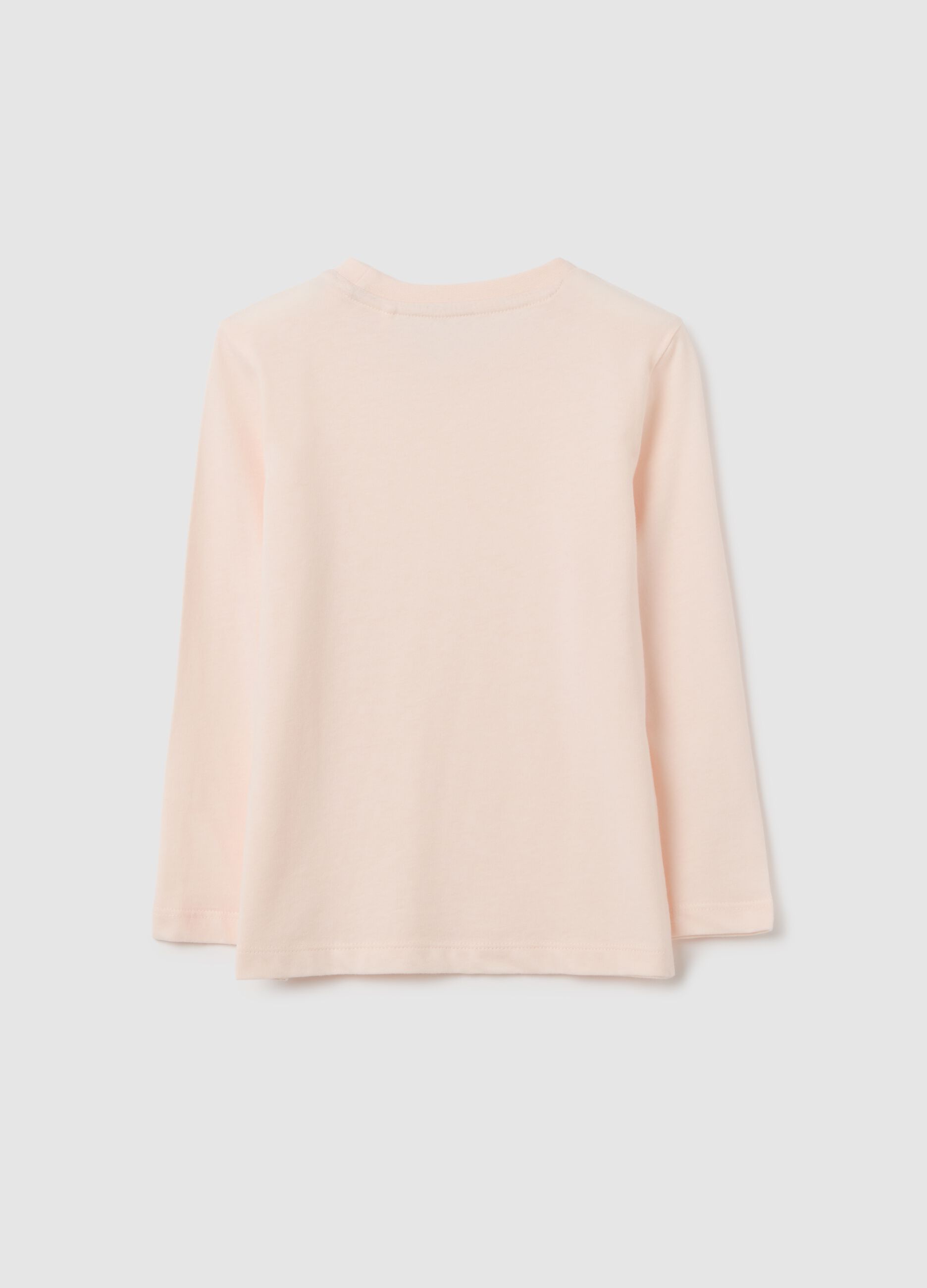 Girls' pink pure cotton regular fit sweater