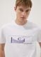 White pure cotton T-shirt with front print_0