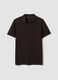 Brown 2-Way Stretch cotton polo shirt, regular fit_0