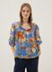 Blue floral blouse in pure cotton_2