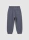 Children's navy blue pure cotton trousers with regular fit and elasticated waist_1