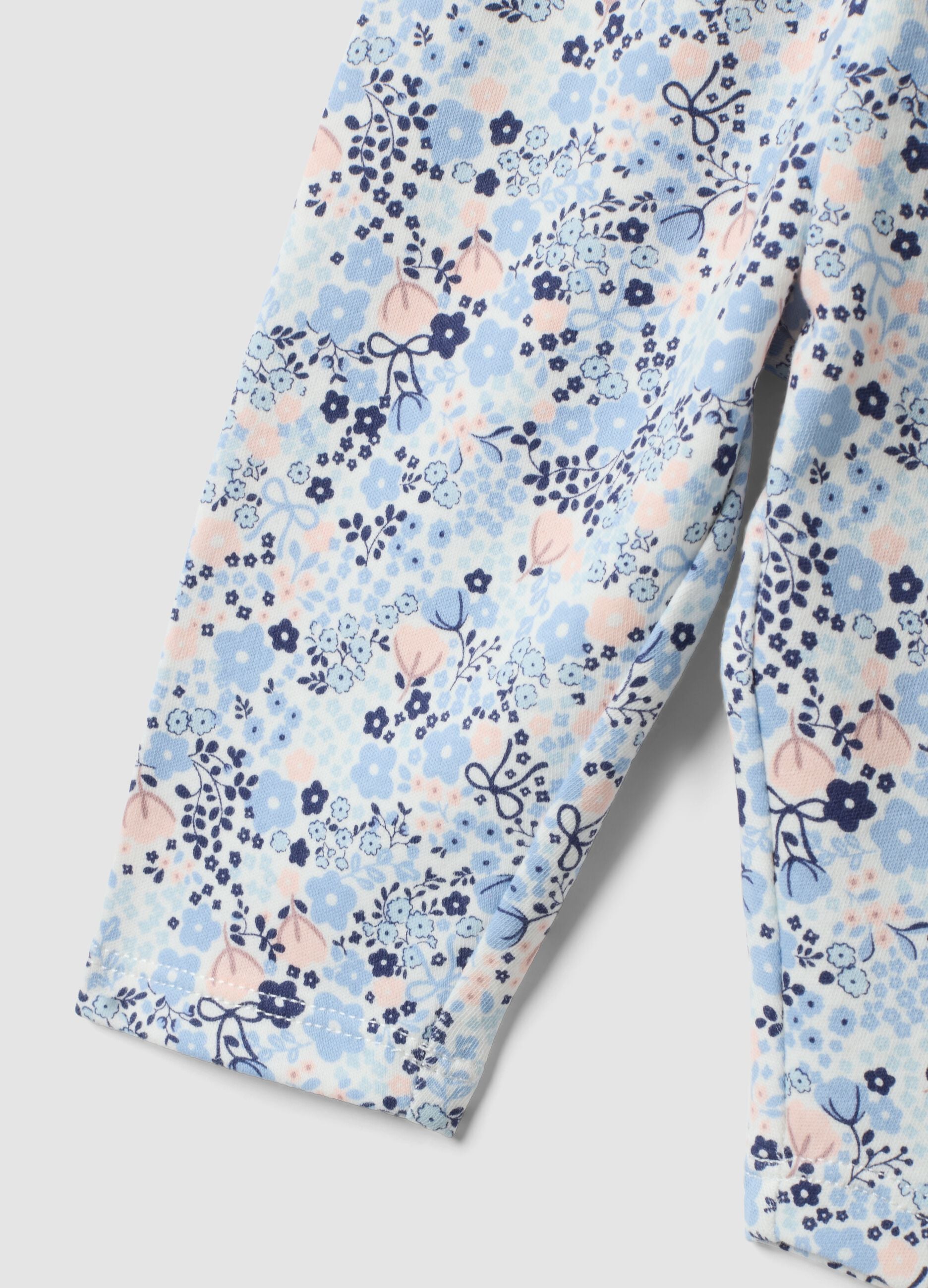 Leggings multicolor in puro cotone organico con stampa floreale per neonata