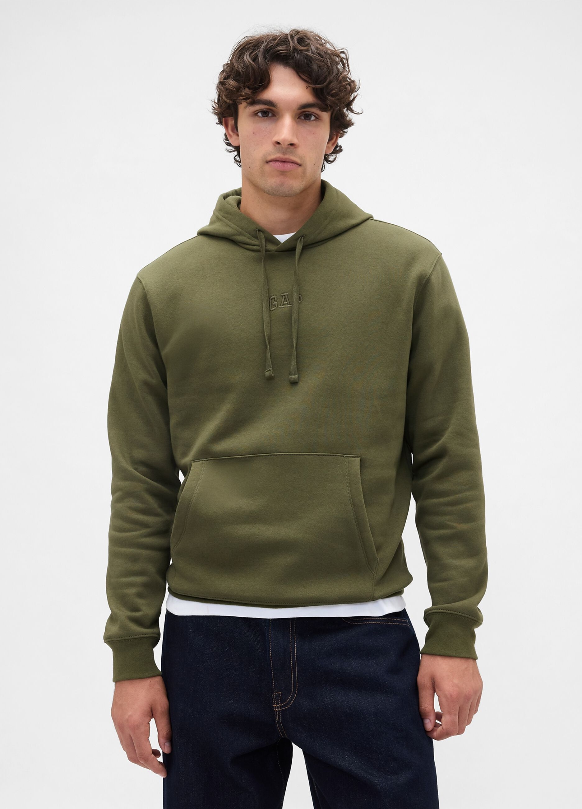 Felpa verde con cappuccio