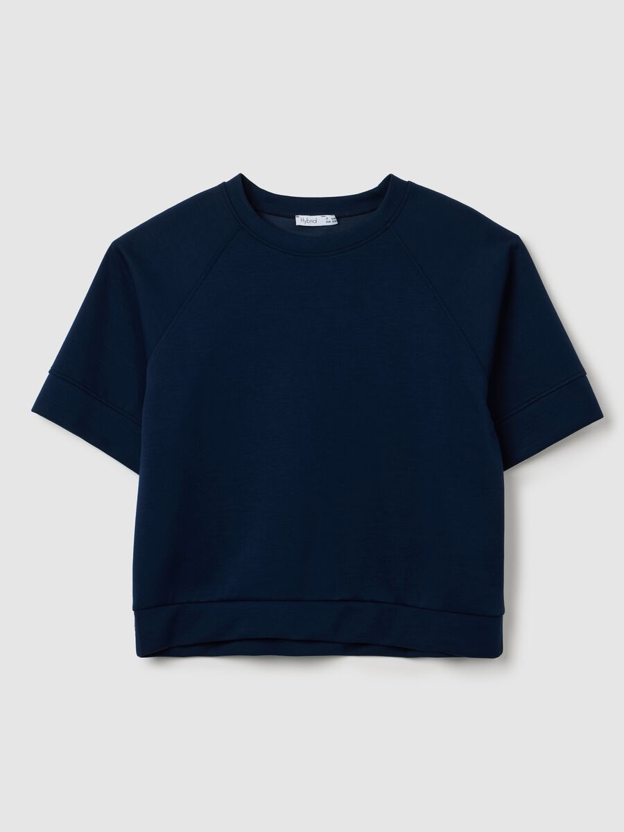 Blue top with kimono sleeves_4
