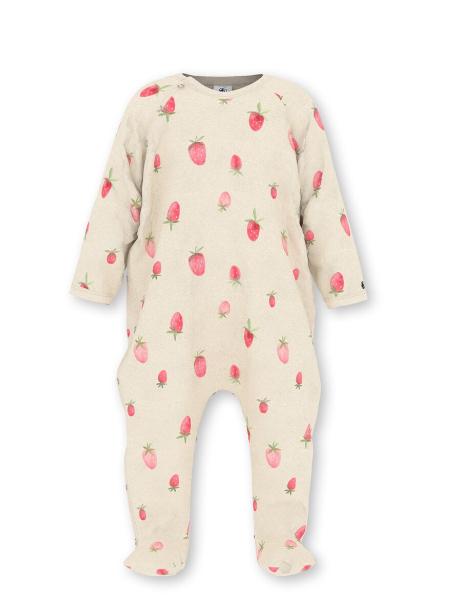 Onesie with feet and strawberries print_0