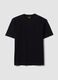 Black pure cotton crew-neck T-shirt with a relaxed fit_4