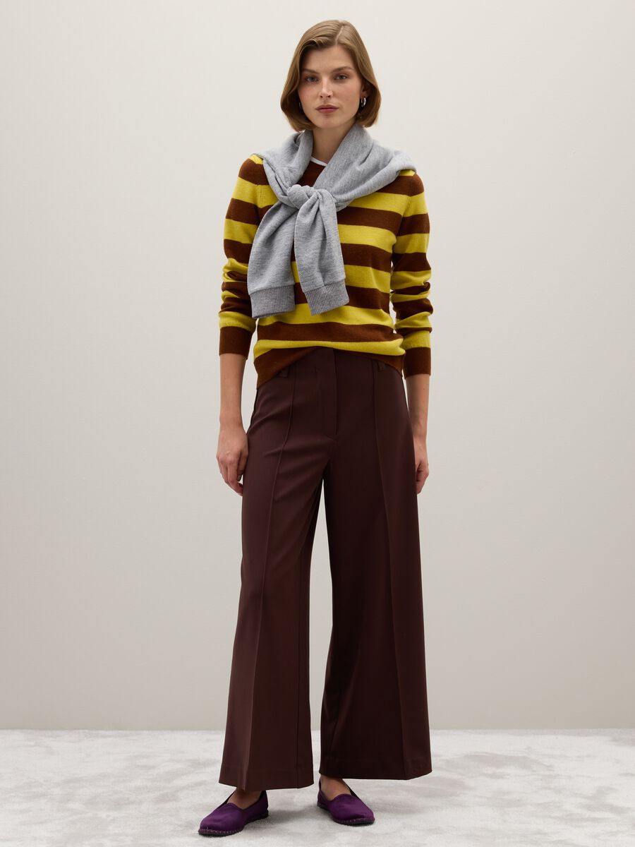 Pantaloni marroni wide leg_0